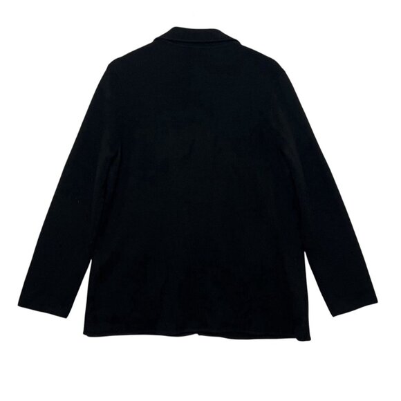 Talbots Wool Blend Knit Sweater Cardigan Women Petite Large Black Open Front - Picture 2 of 8